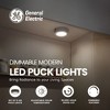 GE 4 Watt Dimmable Modern Easy Linking Corded Electric ‎Ceiling Mount Plastic 5,0000 Hour 3.1 Inch Diameter LED Puck Lights, Set of 5, Silver - 2 of 4
