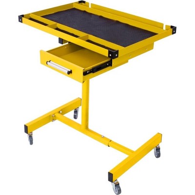 Adjustable Tear Down Work Table with Drawer, Rolling Tool Tray Table, Rolling Work Table for Repair Shops, and DIY, Portable, 220 Pound Capacity