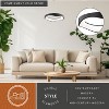 VAXCEL Bowen 1-Light 20.5 in. Wide Black Modern Round Chandelier, White Frosted Acrylic Shade, Integrated LED, Adjustable Height - 2 of 4