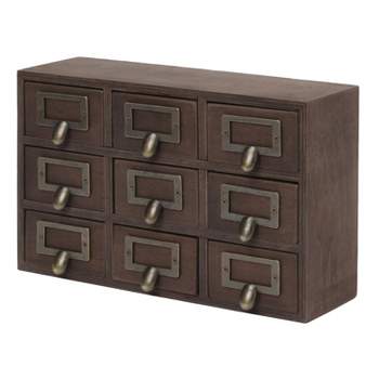Kate and Laurel Apothecary Wood Desk Drawer Set, 9 Drawers