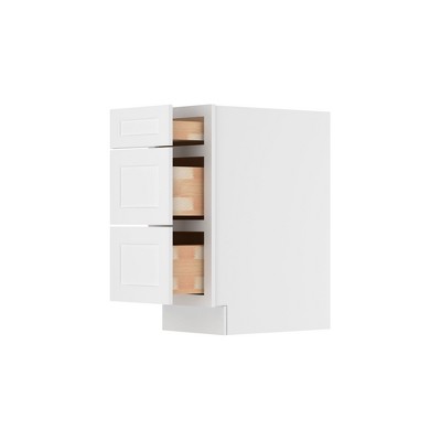 HOMLUX Easy-DIY Shaker White Ready to Assemble Drawer Base Kitchen Cabinet With 3-Drawers