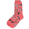 Memoi Women's Multi Cat Breed Bamboo Crew Socks Melon 9-11 - 3 of 3