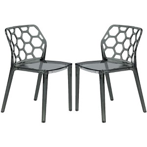 LeisureMod Dynamic Modern Plastic Dining Chair Set of 2 - 1 of 4