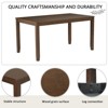 Oversart 6-Piece Dining Table Set with Bench and Chairs, Wooden dining table set for 6 people, Farmhouse Rustic Style Dark Walnut - 3 of 4