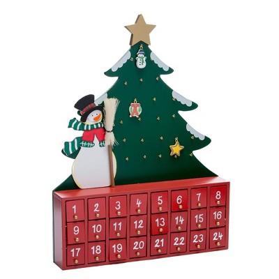Kurt Adler Wooden Snowman With Tree Advent Calendar : Target