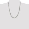 Black Bow Jewelry Men's 7mm Sterling Silver D/C 8 Sided Solid Rope Chain Necklace - 2 of 4