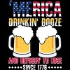 Men's Design By Humans July 4th America Drinkin' Booze And Refusin' To Lose Since 1776 By  T-Shirt - 2 of 2