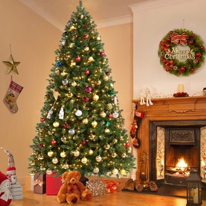 Yaheetech 4.5Ft/6Ft/7.5Ft/9Ft/12Ft Pre-lit Spruce Artificial Christmas Tree with 150 Incandescent Warm White Lights - 1 of 4