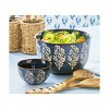 TAG Cottage Blue Block Print Reactive Glazed Stoneare Dinner Serve, 84 oz. Bowl, - 3 of 3