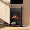 Mendon Electric Fireplace With Mantel And Open Shelf Black - Room & Joy 