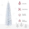 Whisen 7FT Snow Flocked Artificial Pencil Christmas Tree with Realistic Branches and Plastic Base Stand - White - 3 of 4