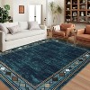 coucheta Multi-size Washable Area Rug for Bedroom, Modern Geometric Bordered Low Pile Soft Non Slip Throw Carpet Indoor, for Living Room, Dining - 2 of 4