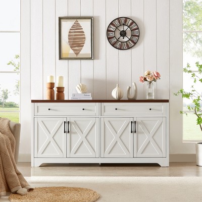 61" TV Cabinet Modern Sideboard with Deep Drawers,Versatile Storage Console for Living Room or Kitchen-Baofuwish