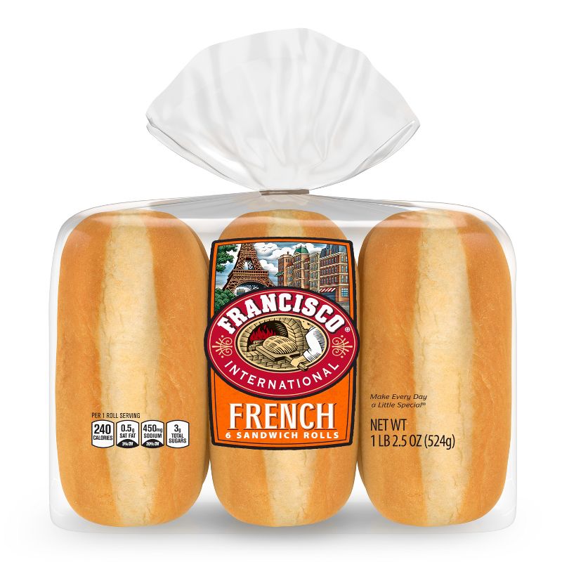 Francisco Sweet French Sandwich Rolls - 1lbs/6ct, 1 of 7