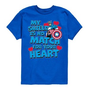 Boys' - Marvel - Captain America My Shield Valentine Short Sleeve Graphic T-Shirt - 1 of 4