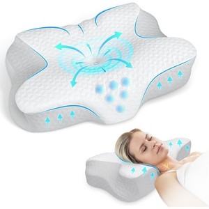FAPO Cervical Pillow, Memory Foam Pillow for Neck Head Shoulder Pain Relief Sleeping Supports Your Head, Cooling Ergonomic Bed Pillow(white) - 1 of 4