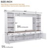 Farmhouse 4-Piece Entertainment Wall Unit with Bookshelf for TVs Up to 70, Large Mid-Century Media Console with Wine Rack and Adjustable Shelves - 4 of 4