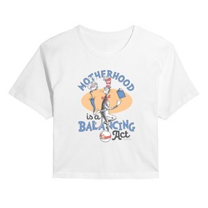 Women's - Dr. Seuss - Motherhood is a Balancing Act Cropped Graphic T-Shirt - 1 of 4