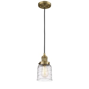 Bell - 1 Light Cord Hung Mini Pendant In Industrial Style-10 Inches Tall and 5 Inches Wide - 1 of 1