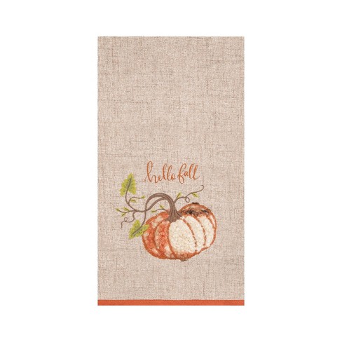 fillURbasket Fall Kitchen Towels Set of 6 Autumn Dish Towels Pumpkins Hello  Fall Theme Decorative Harvest Tan Flour Sack Towels 15”x 25” 100% Cotton