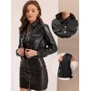 INSPIRE CHIC Women's Collar Button Front Moto Cropped Faux Leather Jackets - 2 of 4