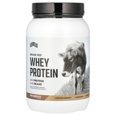 Levels Grass Fed Whey Protein Powder, Pure Chocolate , 2 lb (907 g)