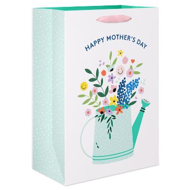 Medium Mother's Day Gift Bag, Watering Can 10"x7"Designed by Spaghetti and Meatballs