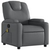 VidaXL Massage Recliner Chair with 6-Point Vibration, Adjustable - Gray Leather - 4 of 4