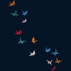 Men's Design By Humans Flying Paper Cranes Birds By Magnussons T-Shirt - 2 of 4
