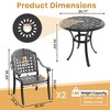 3-Piece Cast Aluminum Outdoor Dining Set: Round Table, Stackable Chairs & Blue Cushions - All-Weather Patio Furniture for Your Backyard - 3 of 4