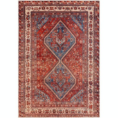 Mark & Day Union Hill 6'7"x9' Rectangle Washable Woven Indoor Area Rugs Saffron: Stain-Resistant, Traditional, Polyester