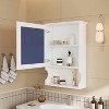 MAYEERTY 20" Wall Mounted Bathroom Storage with Mirror Door£¬Mirrored Wall Medicine Cabinet for Bathroom White - 3 of 4