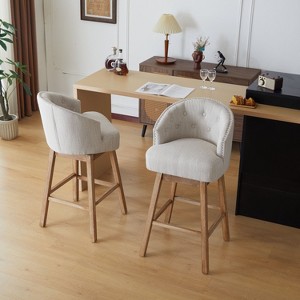 NicBex Bar Stools Set of 2, Fashion Wooden Upholstered Swivel Counter Stool Chair with Nailhead Trim for Bar, Kitchen - 1 of 4