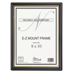Nudell EZ Mount Document Frame/Accent Plastic 8 x 10 Black/Gold 11800