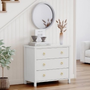 Modern Wide Drawer Dresser with Drawers, Wooden Dressers of Drawers Freestanding for Bedroom, Nursery, Living Room, White - 1 of 4