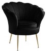 CAVINAS Velvet Accent Chair with Scalloped Backrest and Metal Legs,Modern Upholstered Living Room Chairs,Reading Chairs for Living Room - 2 of 4