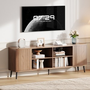 Coucheta 70" Fluted Mid Century Modern TV Stand with Open & Adjustable Storage Shelves for Up to 75" TVs, Entertainment Center Media Console - 1 of 4