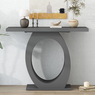 Mirod Stylish Modern Console Table, Sofa Table With Egg-Shaped Base, Console Table Wood Enhanced Stability And Durability-Cuddlewood