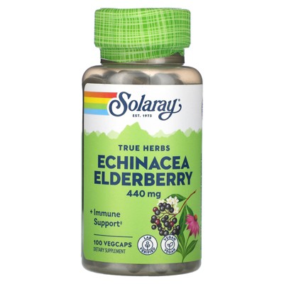 Solaray True Herbs, Echinacea Elderberry, 440 mg, 100 VegCaps