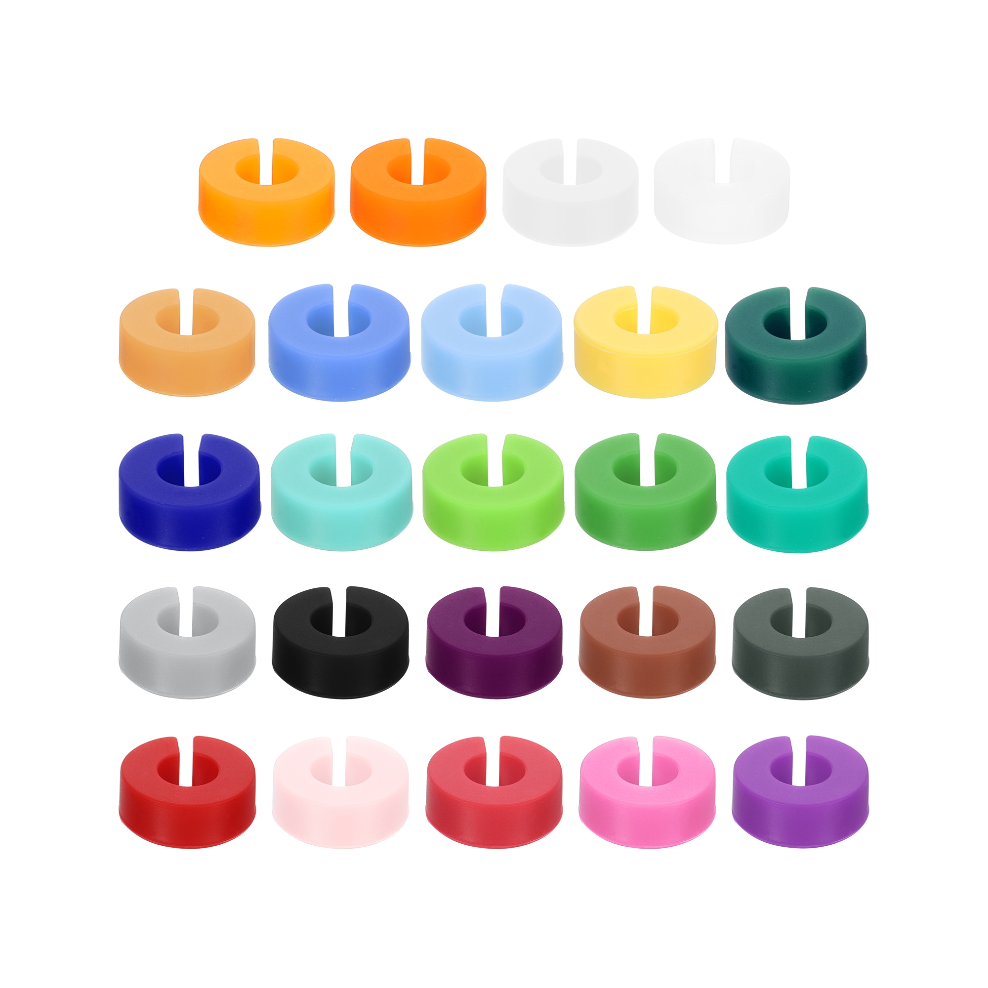 Unique Bargains Silicone Multicolor Drink Markers Wine Glass Charm 24 Pcs