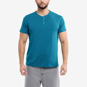 X RAY Men's Basic Henley Neck Short Sleeve T-Shirt - 1 of 4