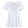 Collections Etc Feminine Lace Trimmed Scoop Neckline Short Sleeve Top - 2 of 4