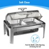 Roll Top Chafing Dish Buffet Set - 9 Qt Stainless Steel Professional Buffet Chafer with Warming & Cooling Tray for Wedding Catering Banquets Parties - 4 of 4