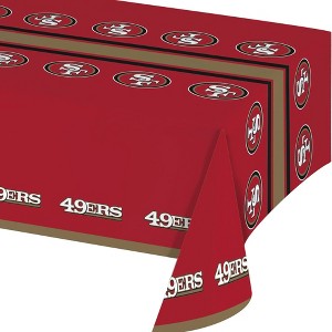 3ct San Francisco 49ers Football Reusable Tablecloth - 1 of 3