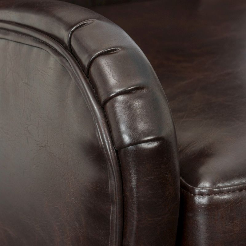 Elijah Bonded Leather Sofa Chair Brown - Christopher Knight Home, 4 of 6
