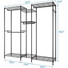 Portable 4 Rows Clothes Rack with 7 Layers Shelves Garment Rack Wardrobe Closet Rack - 4 of 4