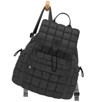 Puffy Backpack for Women, Quilted Backpack for Travel, Ultra Lightweight Puffer Daypack, Grey