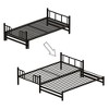 Okak Metal Pull-Out Bunk Bed with 3 Style, Twin Bed with Safety Guardrail and Built-In Ladder, Kids Bunk Beds for Bedroom, Black - 4 of 4
