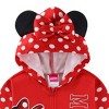 Disney Minnie Mouse Girls Zip Up Hoodie with Bow and Ears for Toddler and Big Kids - 2 of 4