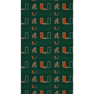 NCAA Miami Hurricanes 40"x72" Beach Towel: Sports Team Logo Plush - 1 of 3